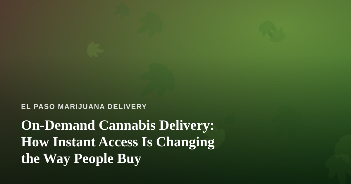 On-Demand Cannabis Delivery: How Instant Access Is Changing the Way People Buy