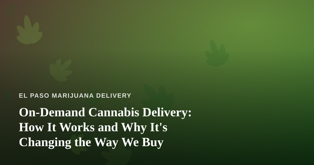 On-Demand Cannabis Delivery: How It Works and Why It’s Changing the Way We Buy